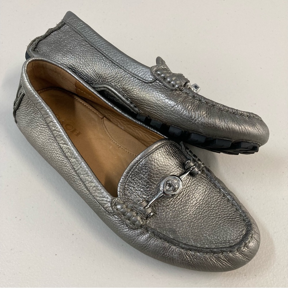 Coach Silver Leather Arlene Driving Moccasin - Picture 16 of 16